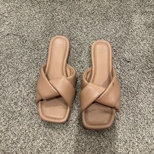 Elegant Tan Women's Slide Sandals from target